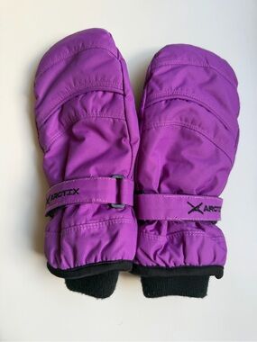 Arctix Kids Bright Purple Snow Mittens with Adjustable Strap